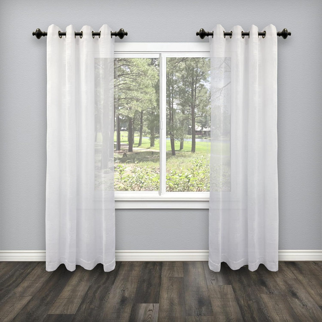 Cardiff 12-20 Inch Adjustable Side Curtain Rod Set Pair, 1 Inch Diameter in Black (Pack of 4)