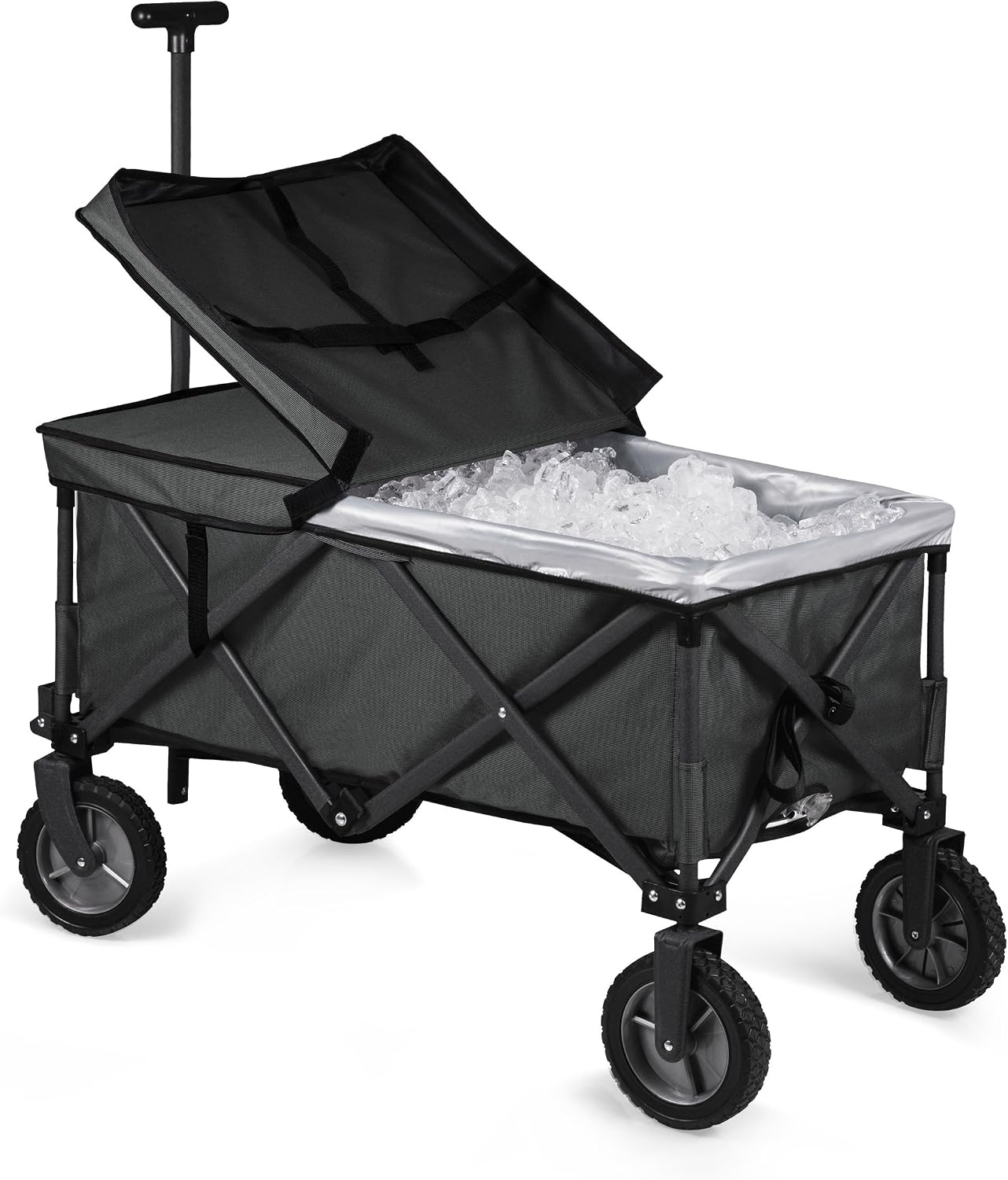 PICNIC TIME Brand Adventure Wagon Elite Folding Wagon With Table Top Lid & Soft Cooler Liner