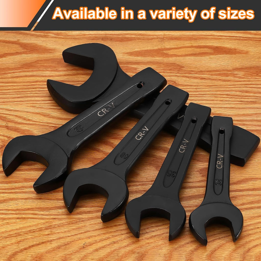 HARFINGTON Open End Striking Wrench 110mm Metric CR-V Steel Single Open Spanner Baking Paint U Shape Head Wrench Hand Tool for Mechanical Automotive Repair