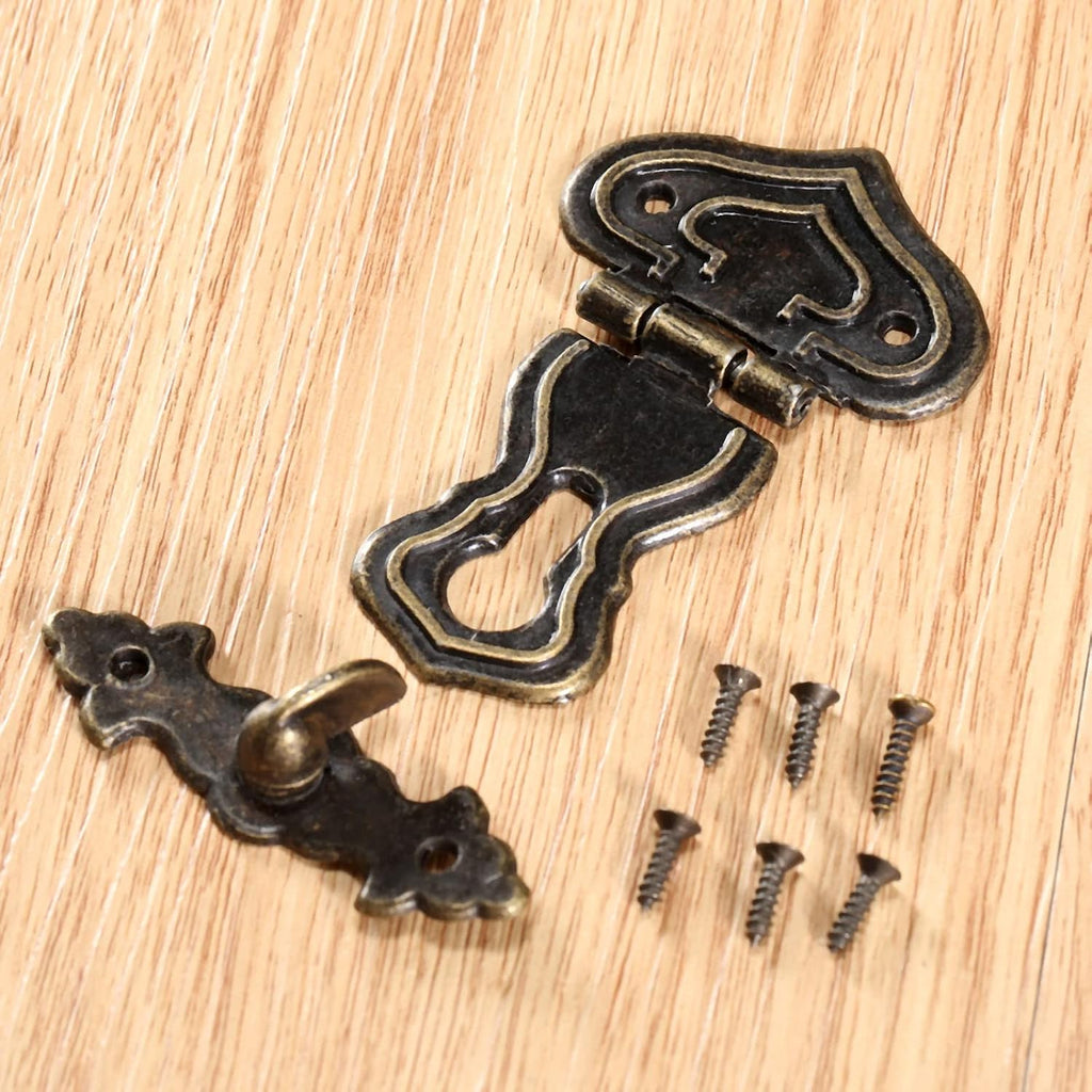 1pc Lock Hasp Hook Metal 5 Screws Antique Bronze 63x47mm Decorative Wooden Box Case Chest Padlock Vintage Iron Hardware