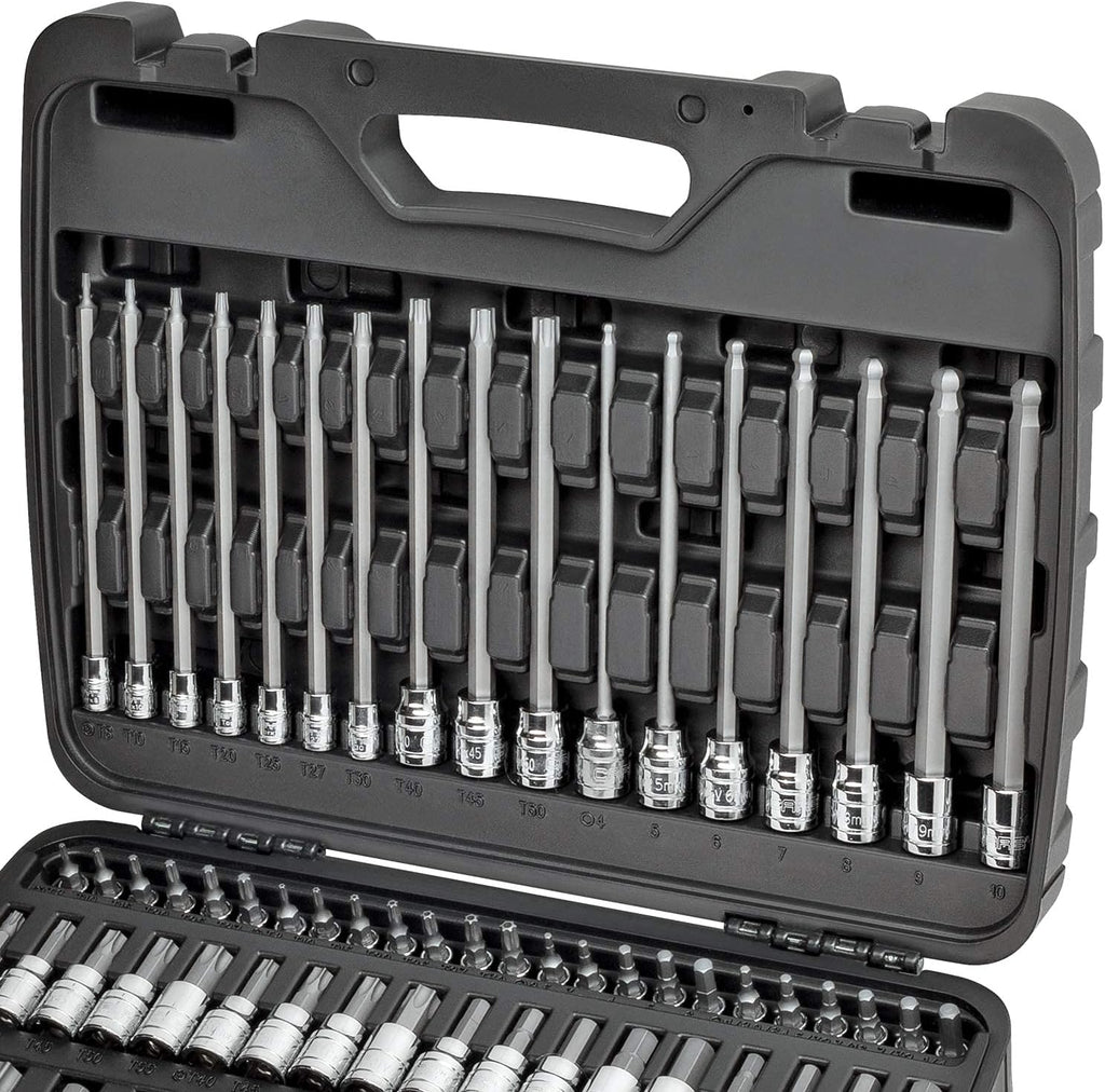 CARBYNE 84-Piece Master Hex & Torx Bit Socket Set & External-Torx Socket Set | S2 Steel Bits, CrV Steel Sockets, Corrosion Resistance, Durable Case | 1/4', 3/8' & 1/2' Dr.