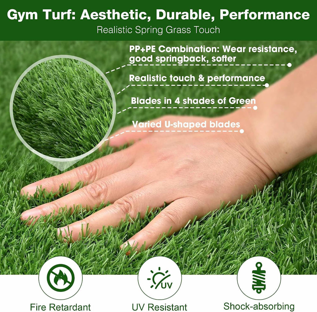 Yescom 200 Sq.Ft Gym Turf for Sled 0.8' H Artificial Grass Rug Exercise Mat Outdoor Indoor Weight Sled Push Pull Sport Training Flooring, 50'x4'