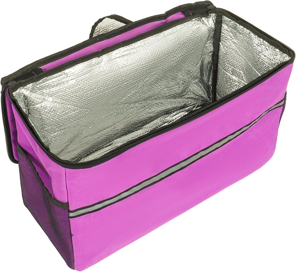 3-in-1 Heavy-Duty Folding Wagon Cart with All-Terrain Wheels, 500lbs Capacity, Bench Seat & Storage – Perfect for Camping, Beach, Sports, and Outdoor Events (Purple)