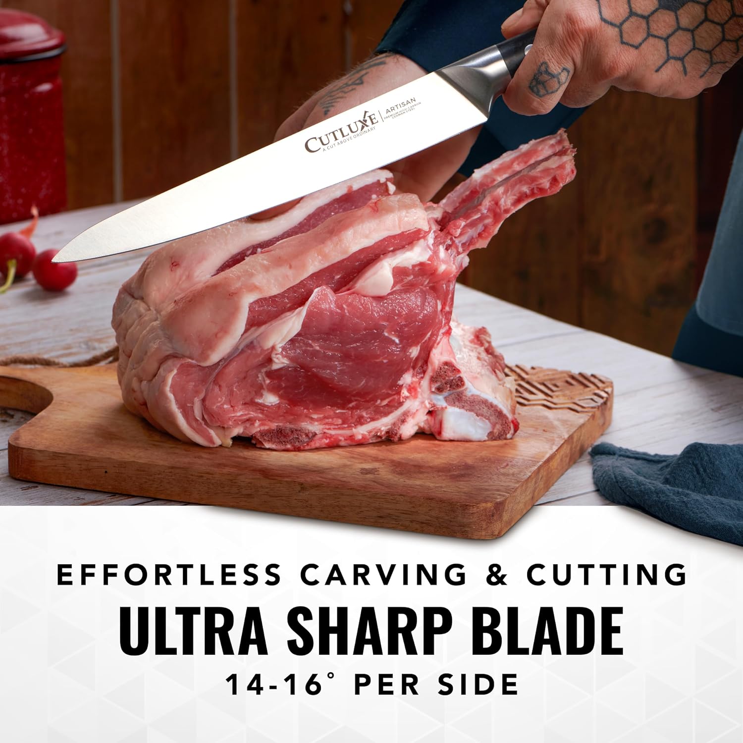 Cutluxe Chef Knife Set, 7 PCS Professional Chef's Knife Set – Razor Sharp German Steel, Full Tang, Ergonomic Handles – Artisan Series