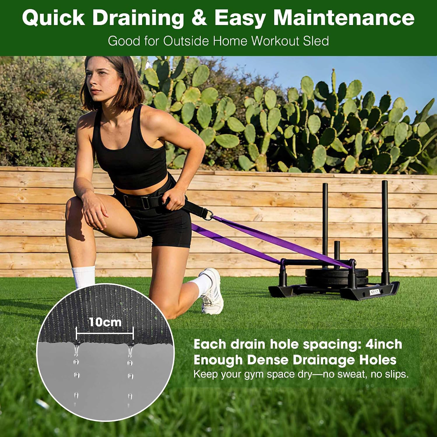 Yescom Sports Sled Strips Turf Gym Turf Flooring for Weight Sled Push Gym Equipment Outdoor Indoor Use 33'x3'(100 Sq.Ft) 0.8' H