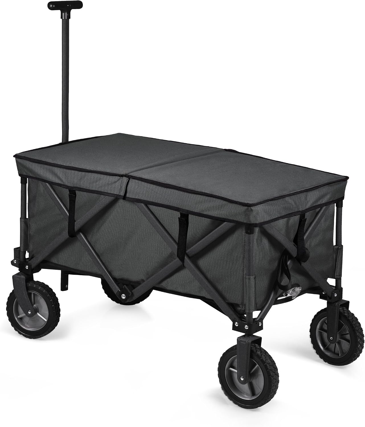 PICNIC TIME Brand Adventure Wagon Elite Folding Wagon With Table Top Lid & Soft Cooler Liner