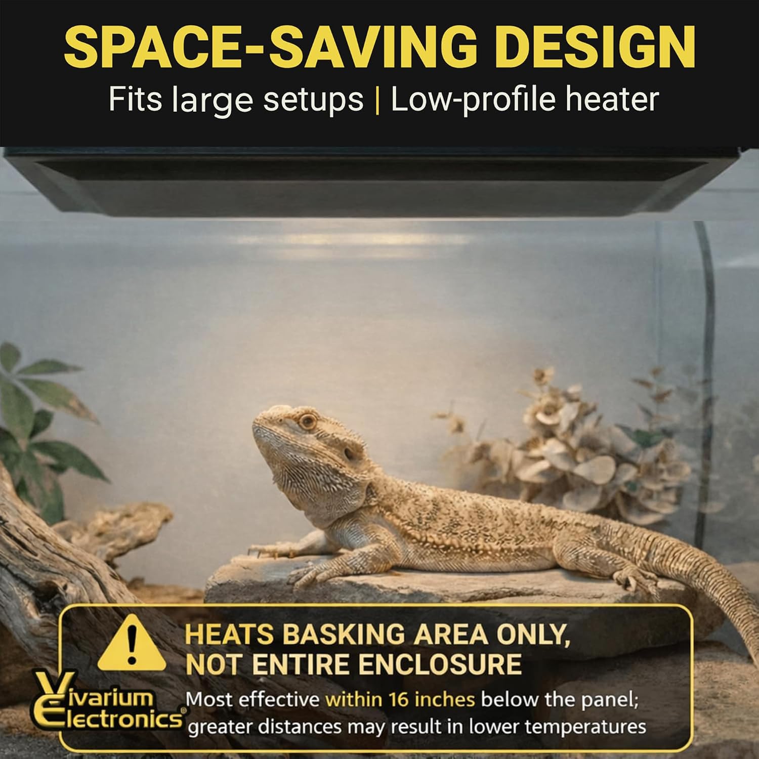 Radiant Heat Panels Made in USA 80W–Premium Reptile Heater Mounts Easily with Included Screws Reptile Heat Panel, Snake Heater, Bearded Dragon, Gecko and Hermit Crab Accessories