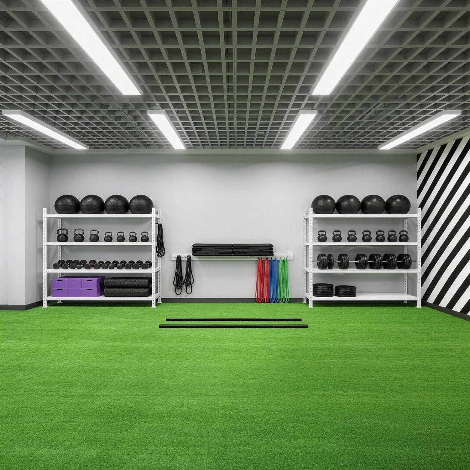 Yescom Sports Sled Strips Turf Gym Flooring for Weight Sled Push Pull Crossfit Equipment Outdoor Indoor Use 65'x3'x4PCS(800 Sq.Ft) 0.4