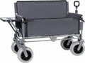 3-in-1 Foldable Wagon Cart with All-Terrain 9'x4' Beach Tires–Collapsible Wagon Design,Rear-Mounted Folding Tabletop&Convertible Bench Seat,Utility Wagon | Beach Cart with Drink Holders (Gray)