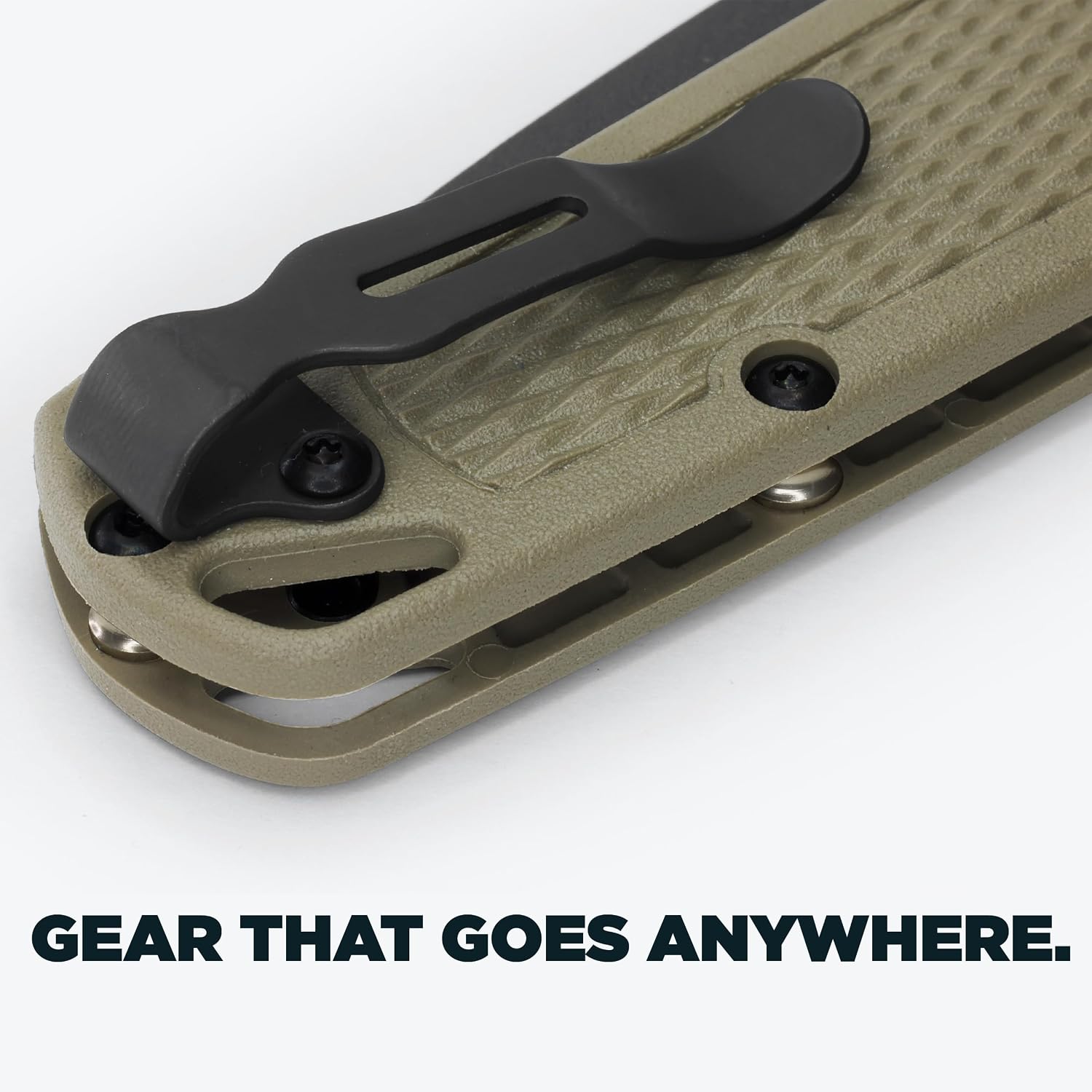 Benchmade - Bugout Outdoor EDC Folding Knife, Slim, Lightweight, Plain Edge, Drop-Point Blade, CPM-S30V Stainless Steel (58-60HRC), Grivory Handle (535GRY-1)