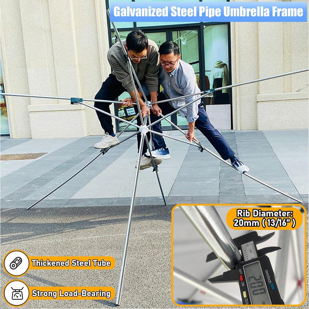 LXLZYXSF Tilted Large Commercial Umbrella for Storefronts/Stalls, Patio Outdoor Market Umbrellas with Base, Adjustable Height Temporary Canopy