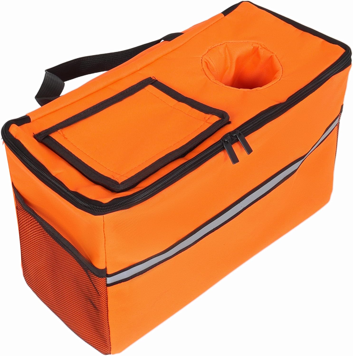3-in-1 Heavy-Duty Folding Wagon Cart with All-Terrain Wheels, 500lbs Capacity, Bench Seat & Storage – Perfect for Camping, Beach, Sports, and Outdoor Events (Orange)