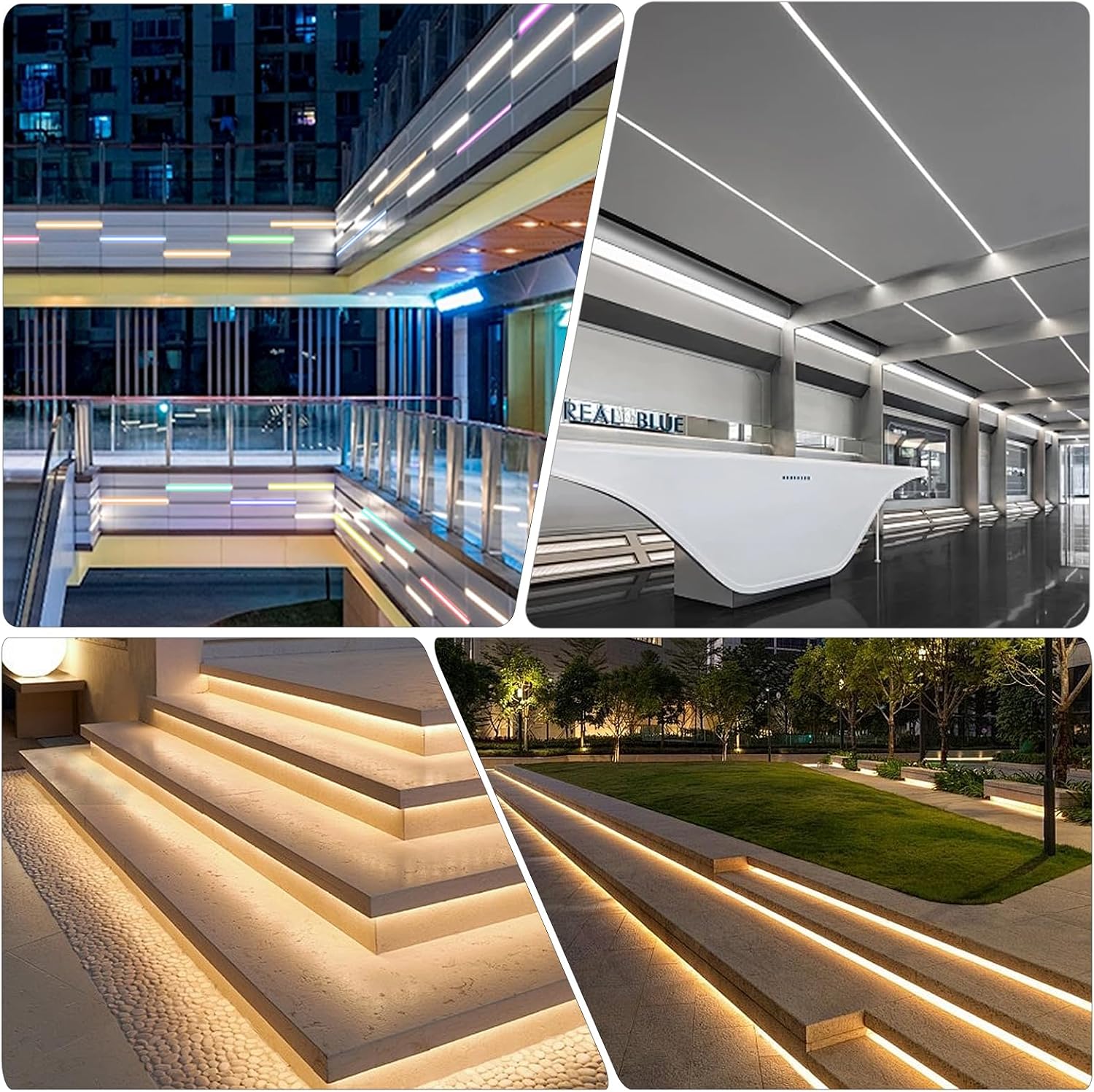 10 Pack Plaster-in LED Channel 6.6FT/2M Recessed Drywall Aluminum Strip Lighting Track with White Diffuser for Light Tape Mounting Profile