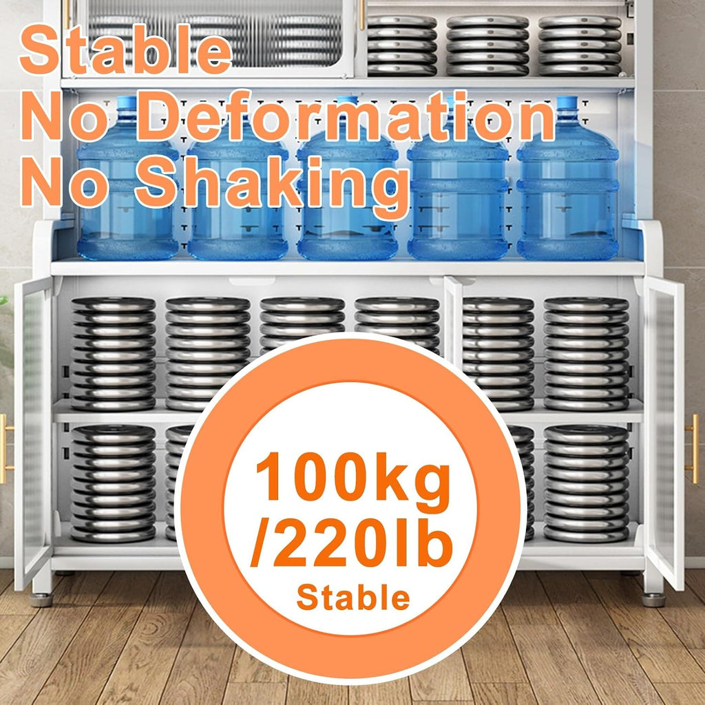 6-Tier Bakers Racks for Kitchens, Kitchen Cabinet, DIY Backplane Creative, Open Operator Console, Large Kitchen Cabinet for Dishes, Pots and Pans (Size : 99cm/39in)