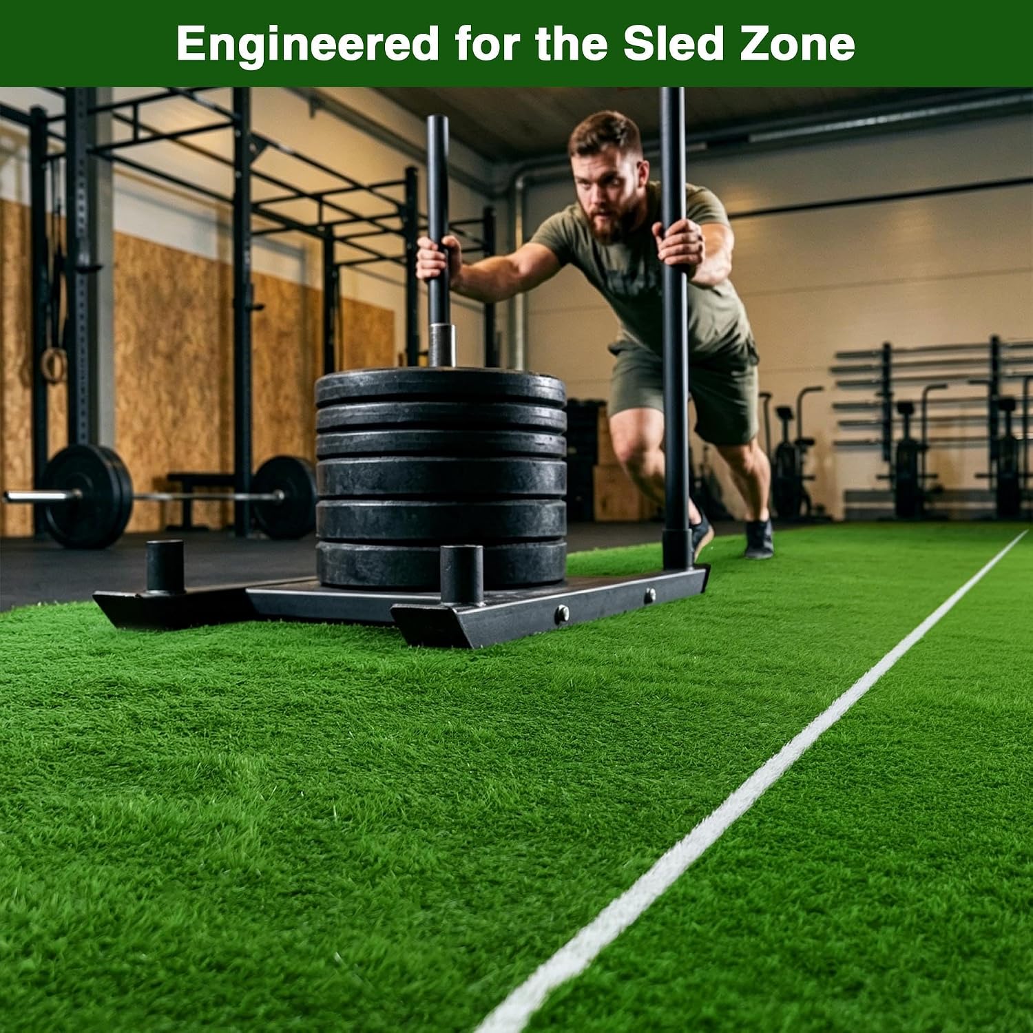 Yescom 4x50' Sled Turf Strips for Gym Artificial Grass Garage Home Exercise-1.38'H
