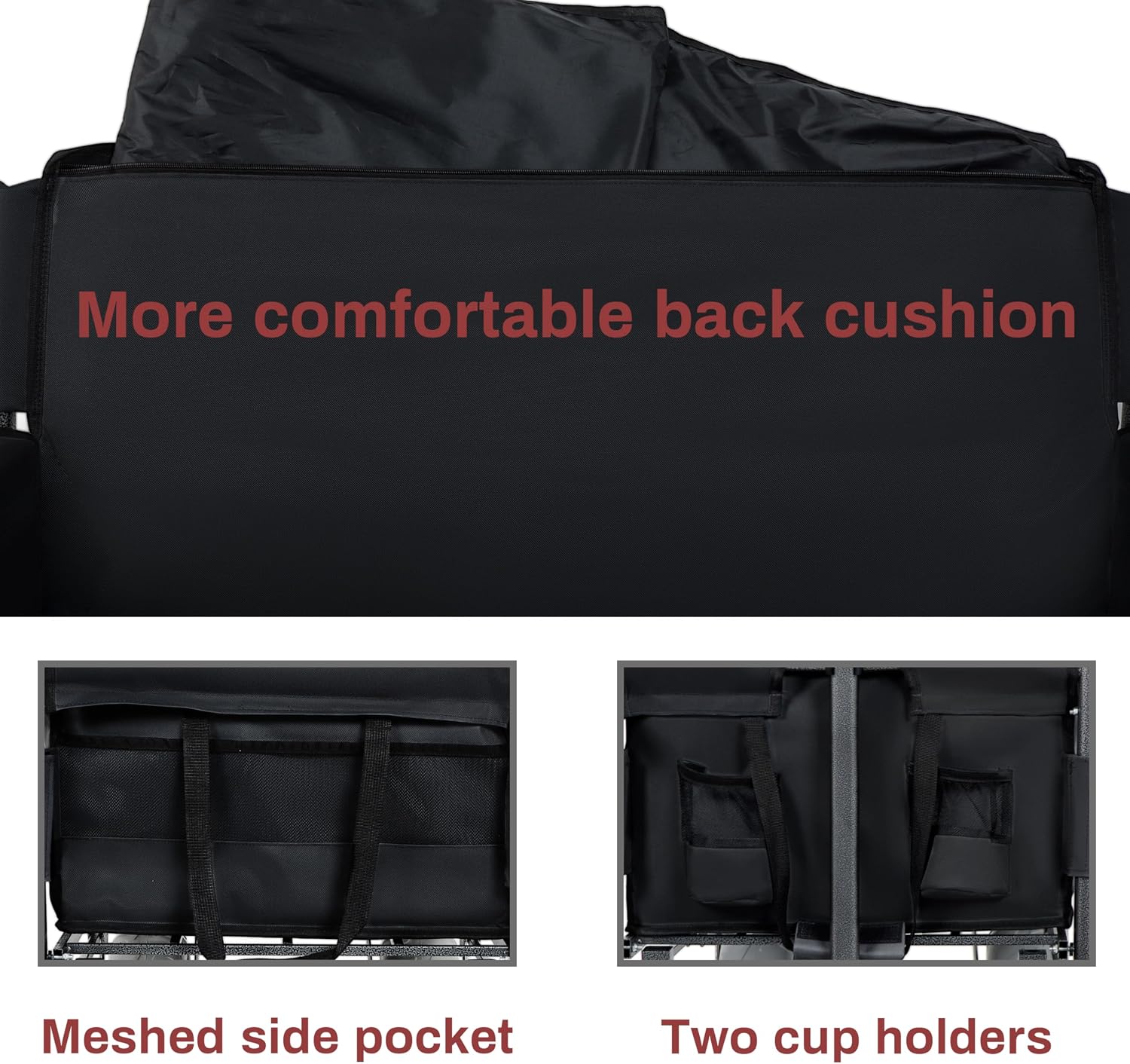 【LuckyNote】 3-in-1 Folding Wagon with Bench Seat – 500lbs Capacity, 9'x4' Beach Tires for Camping & Beach (Black)