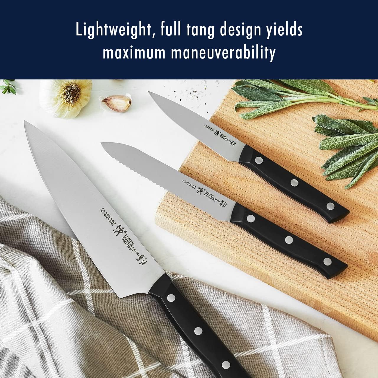 HENCKELS Dynamic Razor-Sharp 15-Piece Knife Set, Chef, Bread, Steak, German Engineered Informed by 100+ Years of Mastery