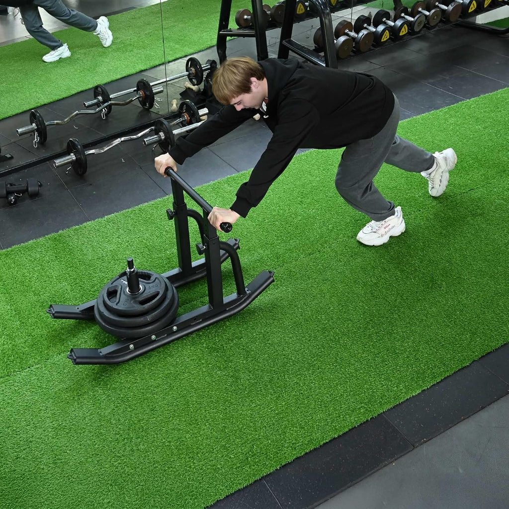 Yescom Sports Sled Strips Turf Gym Turf Flooring for Weight Sled Push Gym Equipment Outdoor Indoor Use 50'x3'x2PCS(300 Sq.Ft) 0.8' H