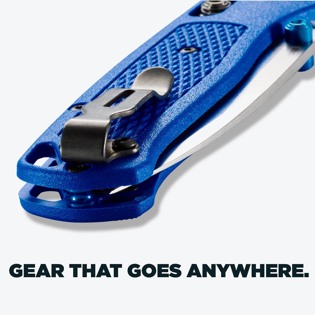 Benchmade - Bugout Outdoor EDC Folding Knife, Slim, Lightweight, Plain Edge, Drop-Point Blade, CPM-S30V Stainless Steel (58-60HRC), Grivory Handle (535)