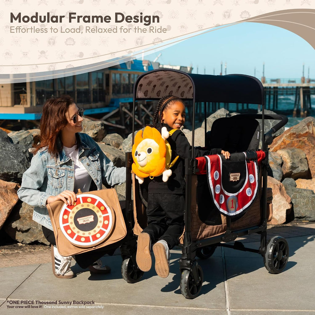WonderFold ONE PIECE Thousand Sunny Limited Edition 4 Seater Stroller Wagon - Spacious, Safe, and Stylish Ride with All-Terrain Wheels