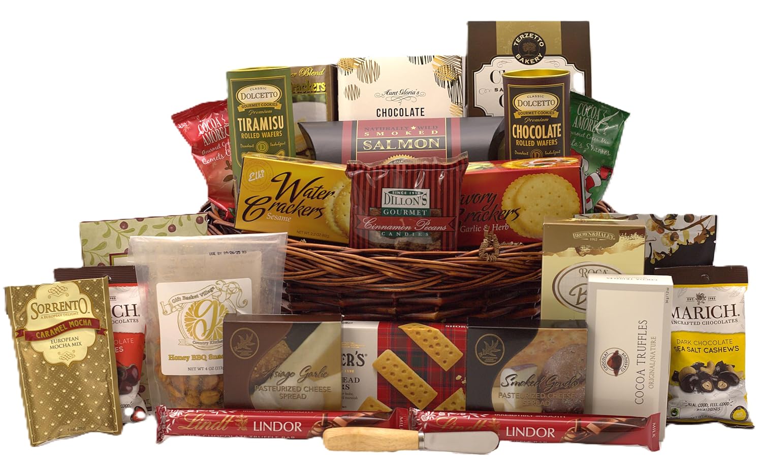 Gift Basket Village - Grand Christmas Block Party Gift Basket: Gourmet Assortment of Wafers, Crackers, Cheeses, Sausages, Chocolates, and More, Festive Holiday Collection, Handcrafted in the USA