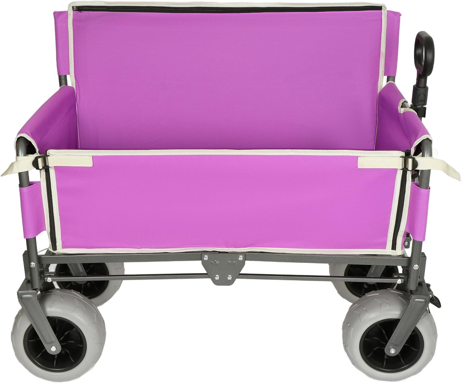 3 in 1 Heavy Duty Convertible Folding Wagon Cart with Bench Seat Storage 500lbs, 180L Capacity Utility Wagon, All Terrain Wheels for Camping, Beach, Sports, Garden, Fish, Purple
