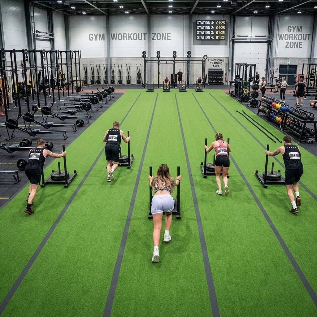 Yescom Sports Sled Strips Turf Gym Flooring for Weight Sled Push Pull Crossfit Equipment Outdoor Indoor Use 65'x3'x4PCS(800 Sq.Ft) 0.4