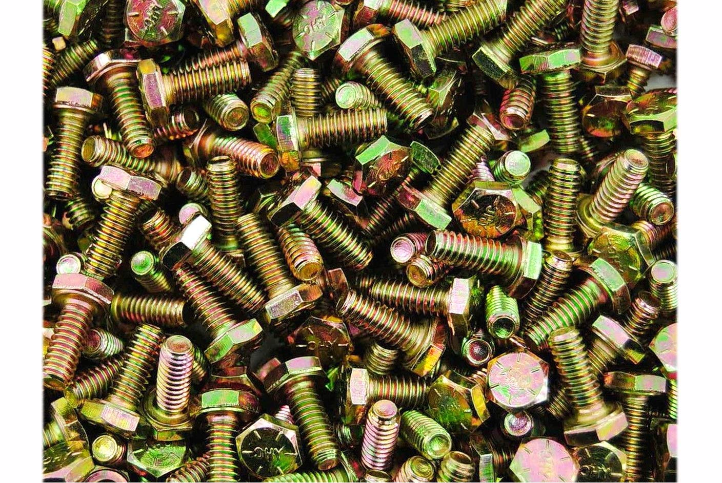 New Package of 500 (pcs) Grade 8 Hex Head 1/4'-20 x 5/8' Cap Screws Bolts Yellow Set #MO1991-P Warranity by Pr-Mch