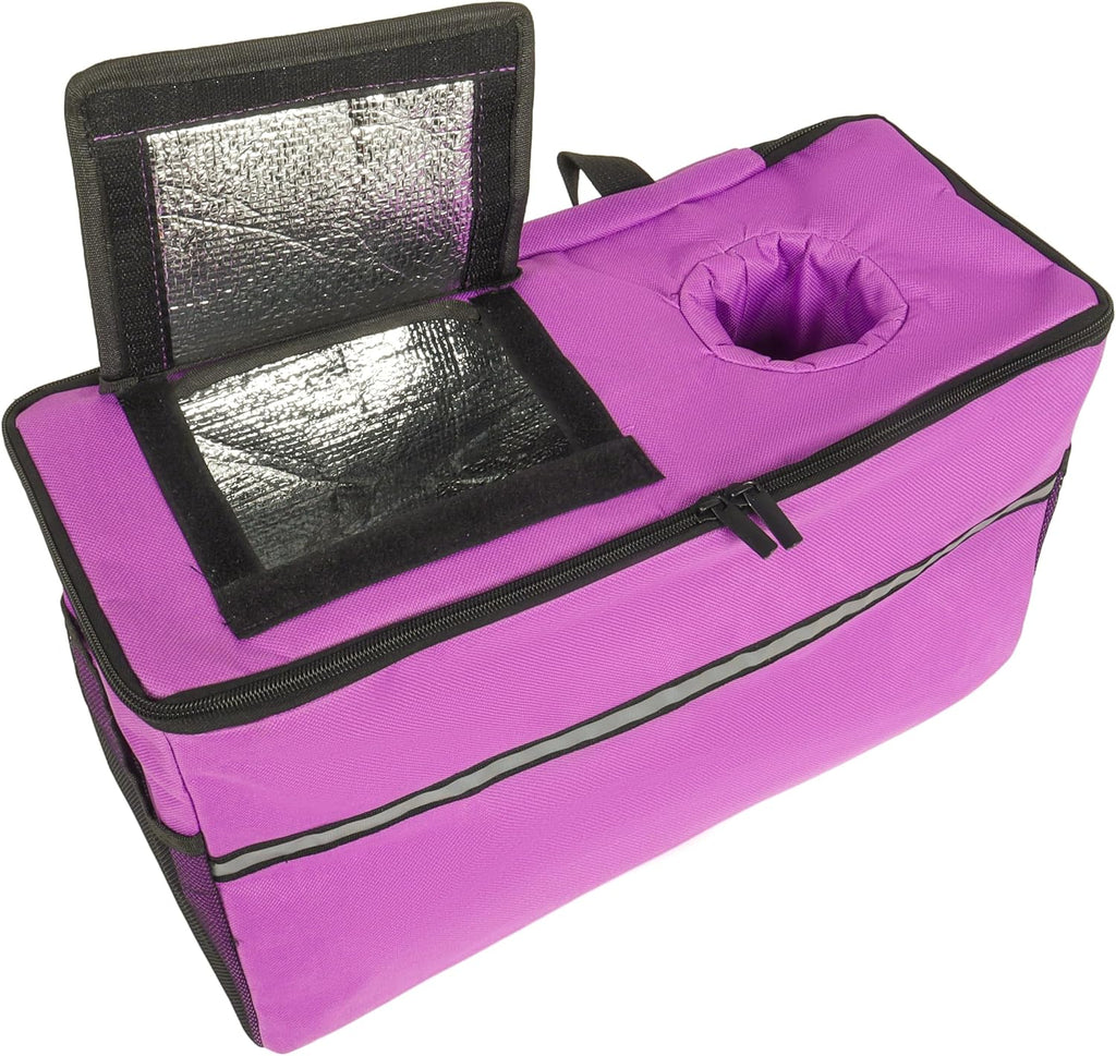 3-in-1 Heavy-Duty Folding Wagon Cart with 500lbs Capacity, All-Terrain Wheels, Bench Seat & Ice Pack – Perfect for Camping, Beach, Sports, and Outdoor Events (Purple)