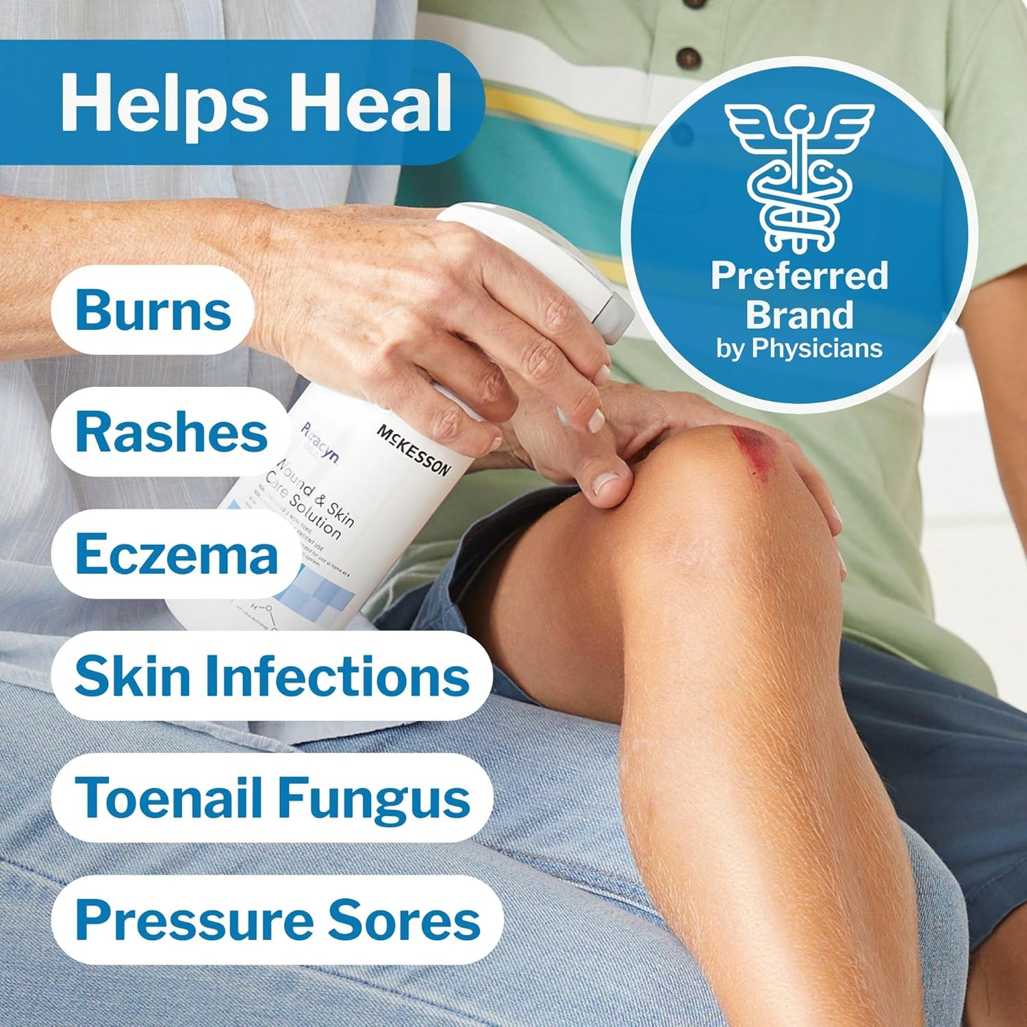 McKesson Puracyn Plus Wound and Skin Cleanser Spray [6 Count] - 16.9 oz Hypochlorous Acid Dermal Wound Wash for Cuts, Burns, Sores, and Skin Irritations, Non-Sting First Aid HOCl Spray