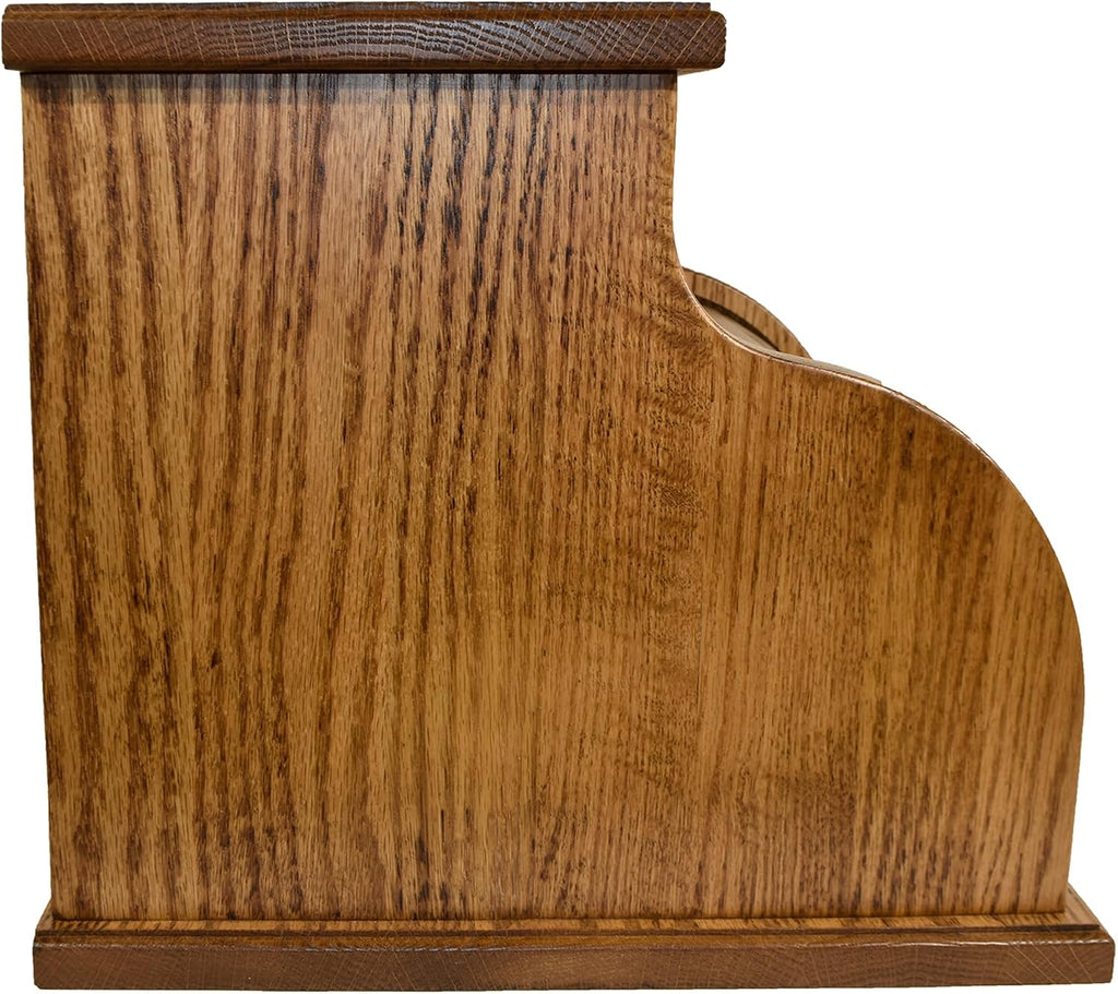 DutchCrafters Amish USA Made Solid Wood Countertop Bread Box with Drawer, Bread Holder for Kitchen Counter, Large Bread Box for Kitchen Countertop (Oak - Medium Walnut)