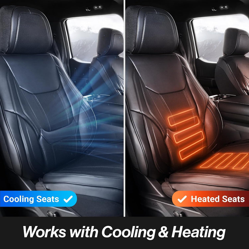 Coverland Custom Car Seat Covers Compatible with 2003-2008 Mazda, Mazda6 Sport Wagon - Premium Leather Non-Slip Memory Foam Waterproof Seat Cover Custom fit Interior Protector [Full Set-Black]