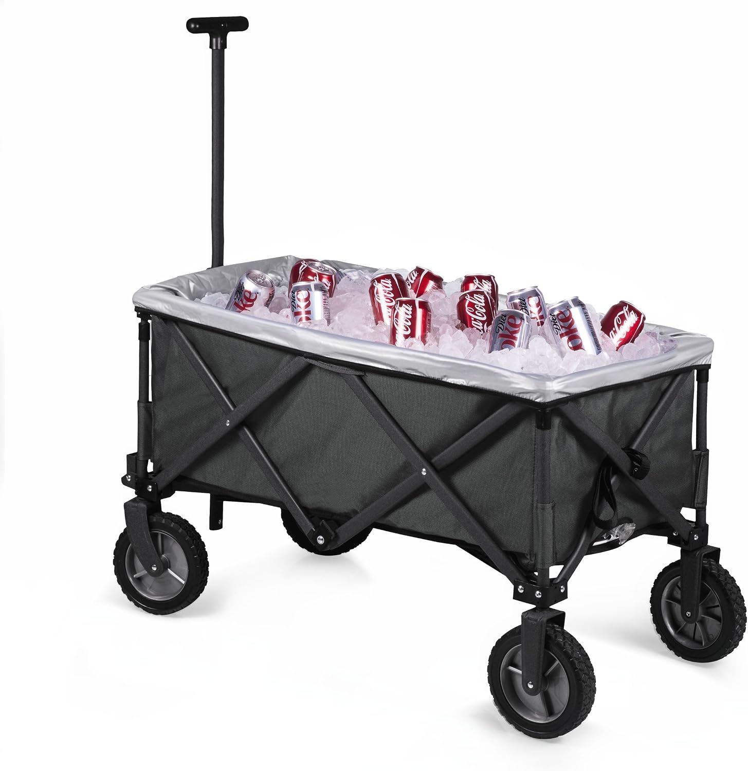 PICNIC TIME Brand Adventure Wagon Elite Folding Wagon With Table Top Lid & Soft Cooler Liner