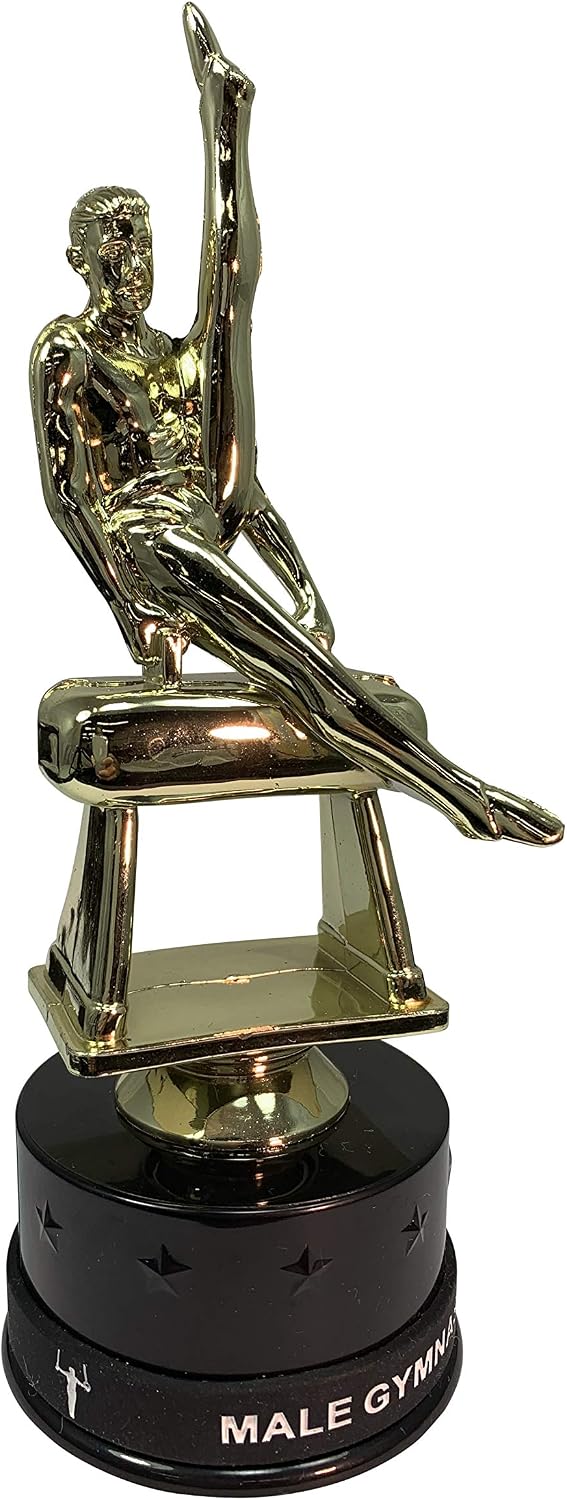 Express Medals 1 to 12 Packs of Male Gymnastics Trophy Award Packs That Include Wrist Bands and a Gold Medal and Ribbon with Each Trophy