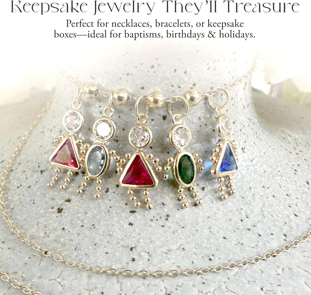 Roy Rose Jewelry 10K or 14K Yellow Gold Birthstone Kids Boy Girl Charm Pendant for Necklace - All Months