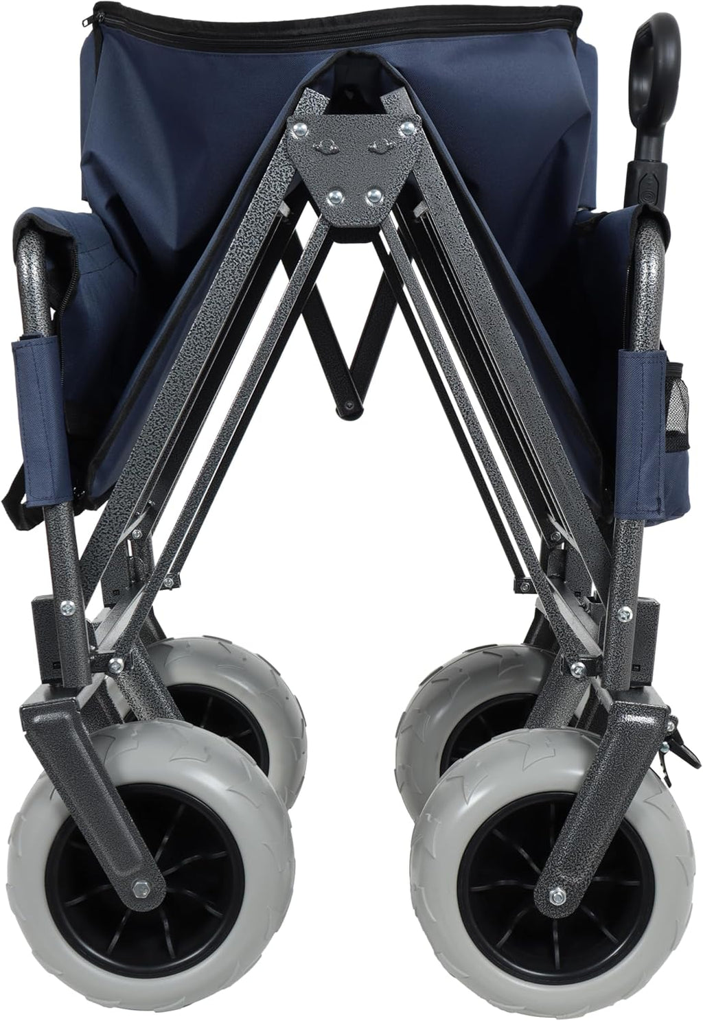ZeHuoGe 3-in-1 Convertible Folding Wagon Cart with Bench Seat & Storage-Includes 1 ice Pack, 180L Capacity Utility Wagon for Camping, Beach, Sports, Garden (Dark Blue)