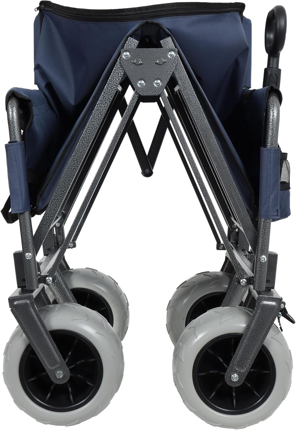 ZeHuoGe 3-in-1 Convertible Folding Wagon Cart with Bench Seat & Storage-Includes 1 ice Pack, 180L Capacity Utility Wagon for Camping, Beach, Sports, Garden (Dark Blue)