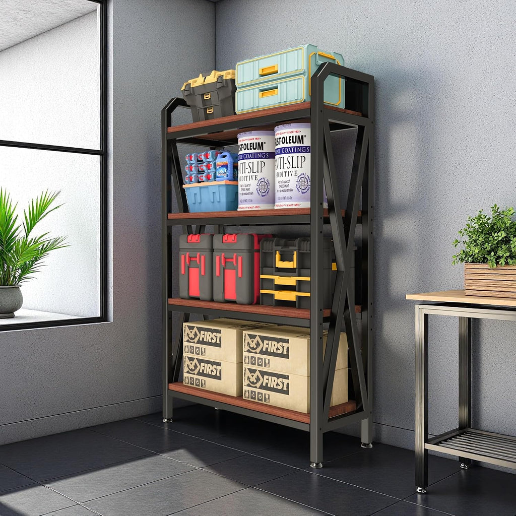 56.30'' 4-Level Bakers Rack Metal Wooden, Multifunctional 4-Level Storage Shelves for Kitchen, Garage, Pantry - Organize & Maximize Space Efficiently (Product H)