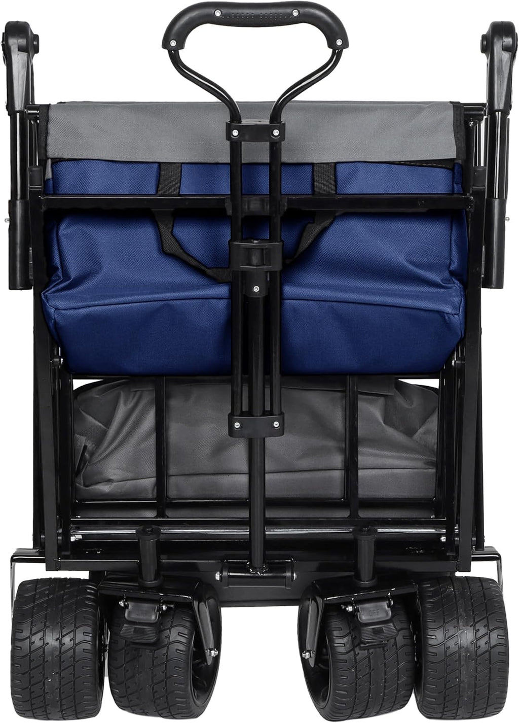 【LuckyNote】 with Push Handle, 480Lbs Collapsible with Canopy, Wagon cart with 7' All-Terrain Wheels, Lightweight Foldable Wagon, Large Capacity for Camping, Shopping, Sports (Dark Blue)