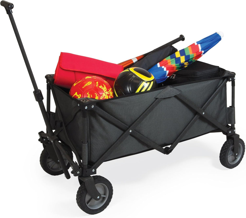 PICNIC TIME Brand Adventure Wagon Elite Folding Wagon With Table Top Lid & Soft Cooler Liner