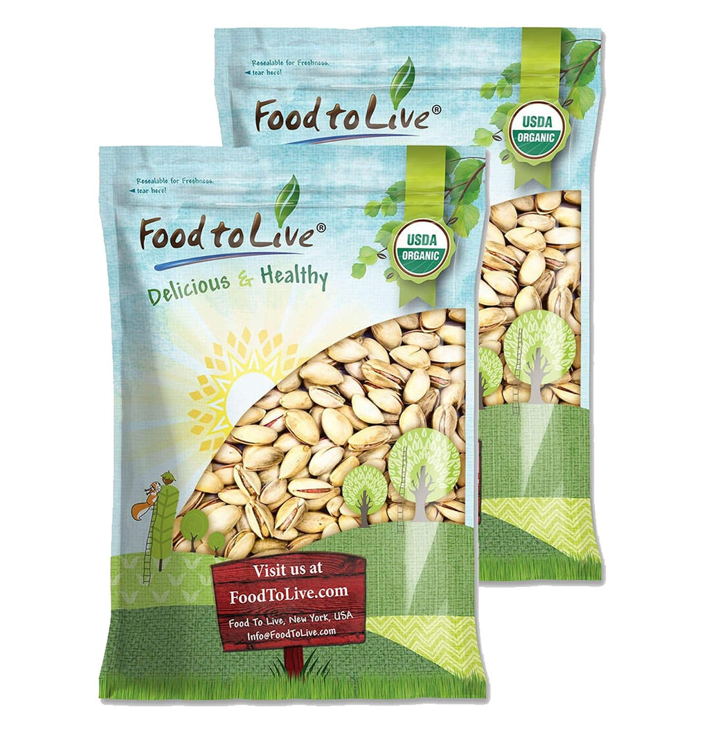 Food to Live - Organic Pistachios, 10 Pounds ' In Shell, Dry Roasted with Sea Salt, Non-GMO, Kosher, Vegan, Bulk