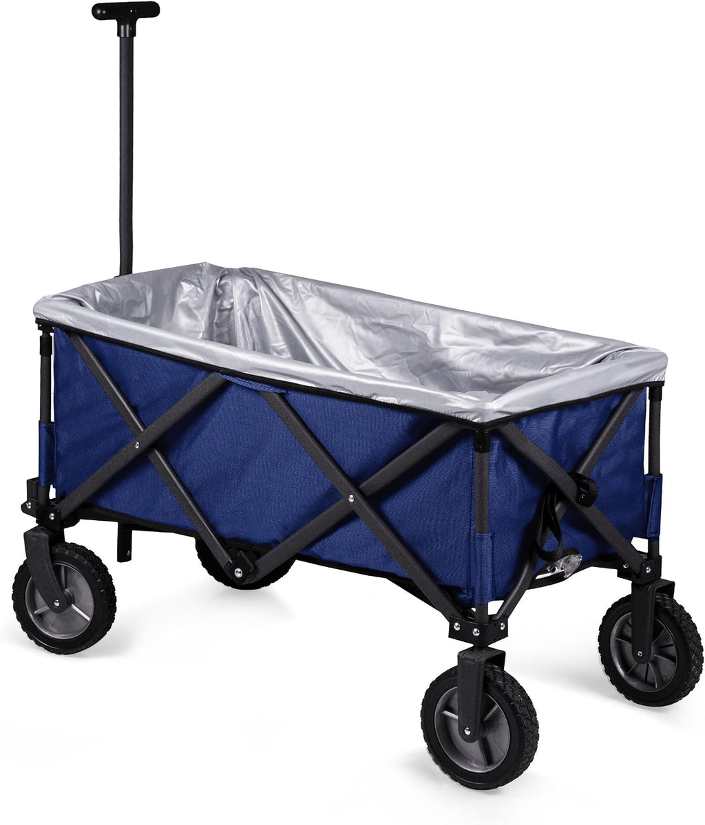 PICNIC TIME Brand Adventure Wagon Elite Folding Wagon With Table Top Lid & Soft Cooler Liner