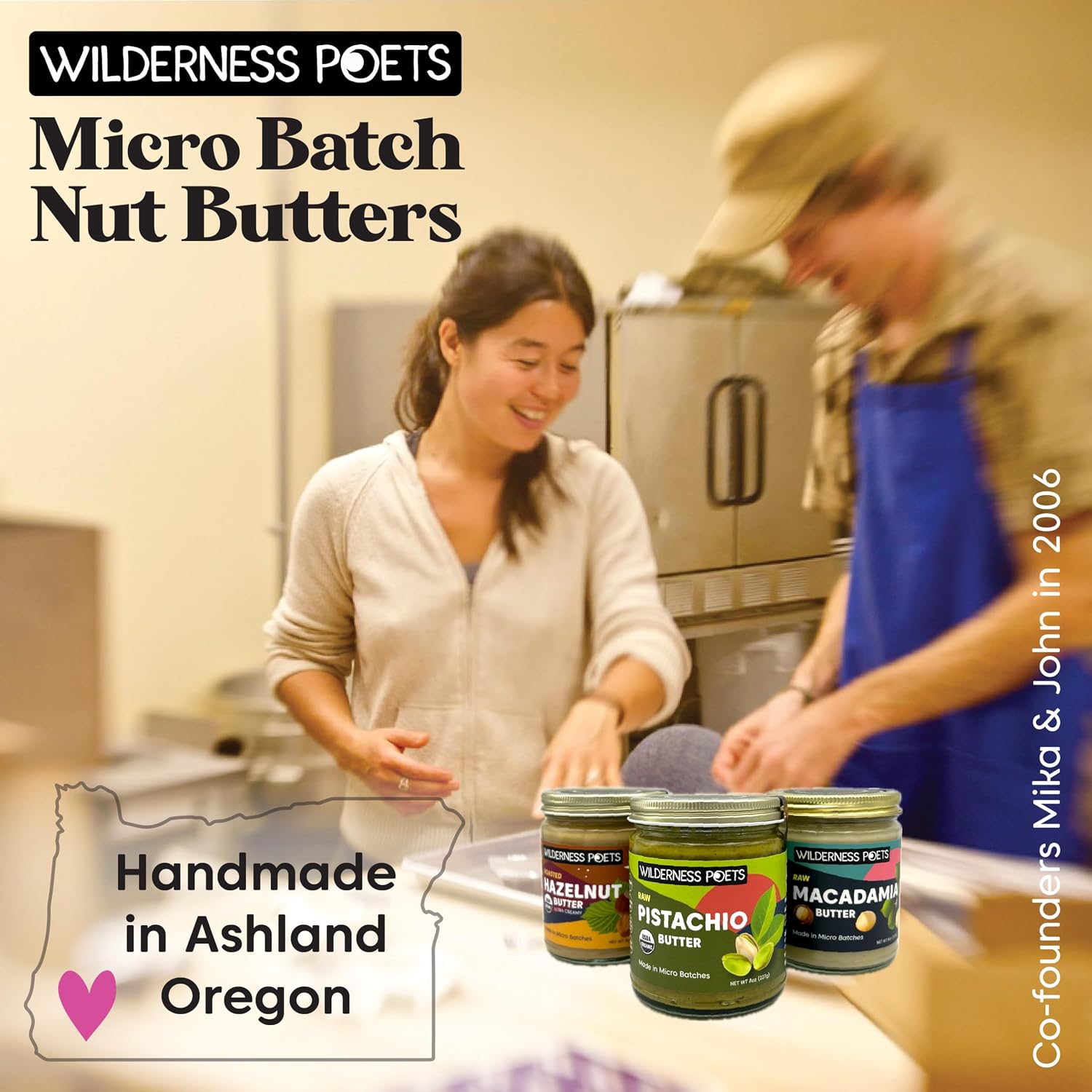 Wilderness Poets, Walnut Butter with Cashews - Organic, Raw, Bulk Size (7 Pound - 1 Gallon)