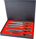 YARENH Chef Knife Set without Block, 5 Piece Professional Sharp Kitchen Knives,Damascus Stainless Steel, 73 Layers, Full Tang, Dalbergia Wood Handle, HTT Series