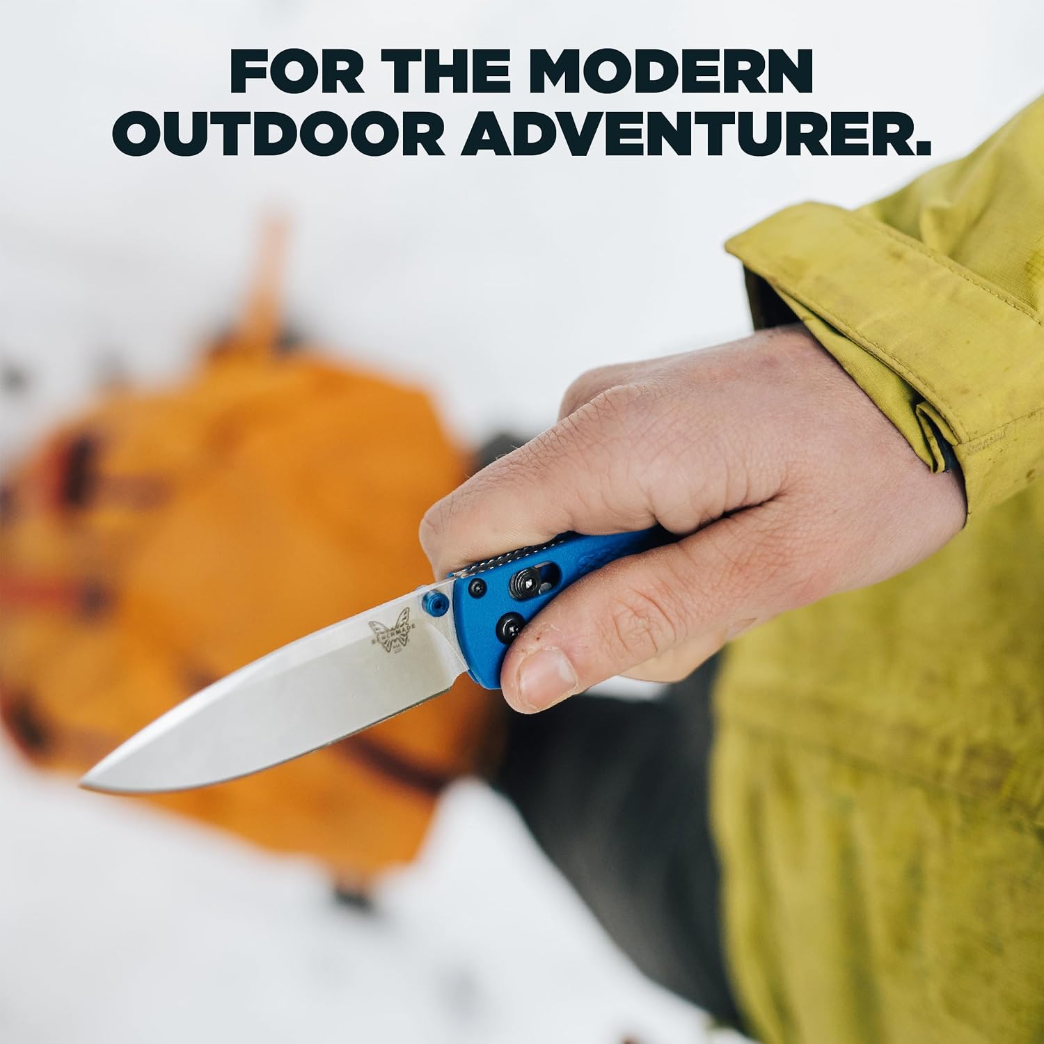 Benchmade - Bugout Outdoor EDC Folding Knife, Slim, Lightweight, Plain Edge, Drop-Point Blade, CPM-S30V Stainless Steel (58-60HRC), Grivory Handle (535)