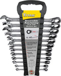 Titan 17364 13-Piece 12 Point 72 Tooth SAE Reversible Ratcheting Combination Wrench Set
