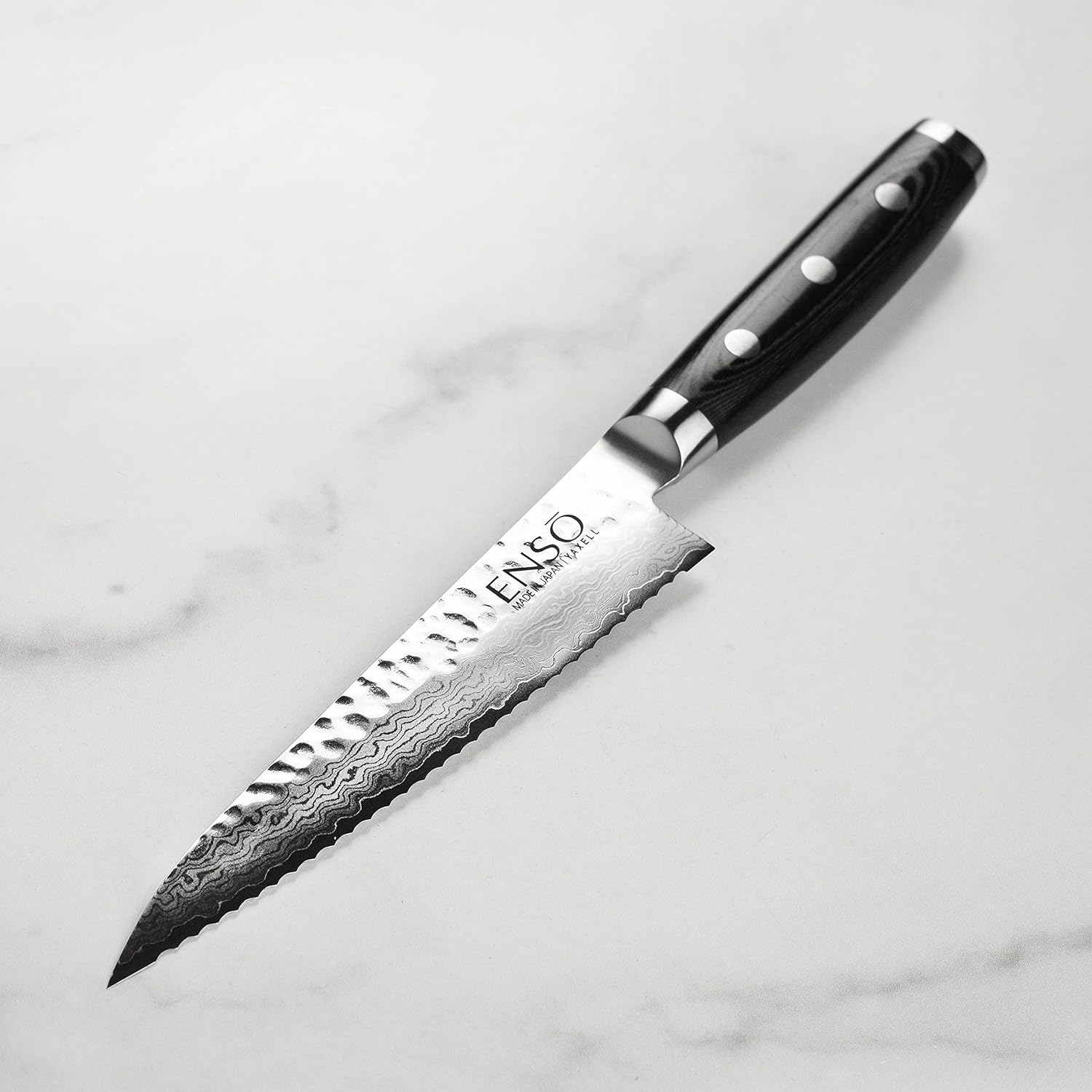 Enso HD Hammered Damascus 6-inch Serrated Utility Knife
