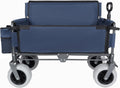 3-in-1 Heavy-Duty Folding Wagon with Convertible Bench Seat – 500lb Capacity, All-Terrain 9'x4' Beach Tires, Collapsible Design for Camping, Outdoor Events & Grocery Hauling (Dark Blue)