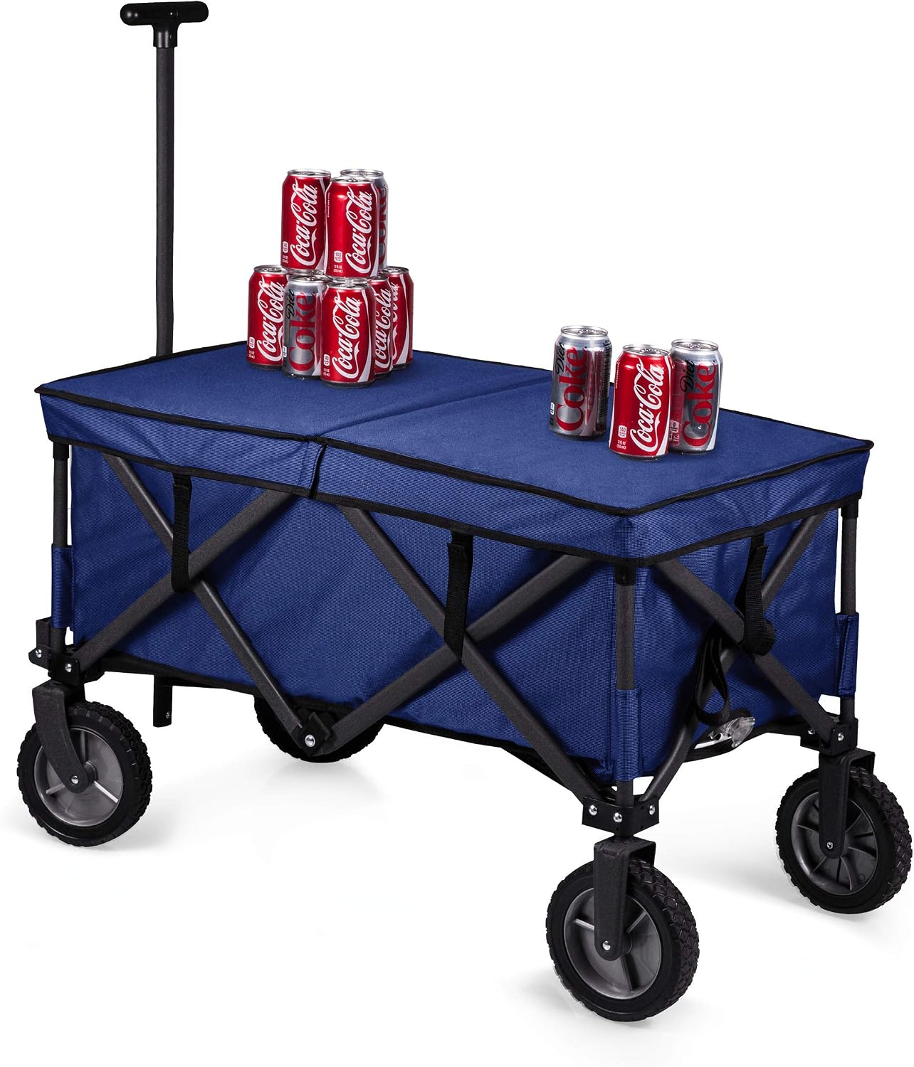 PICNIC TIME Brand Adventure Wagon Elite Folding Wagon With Table Top Lid & Soft Cooler Liner
