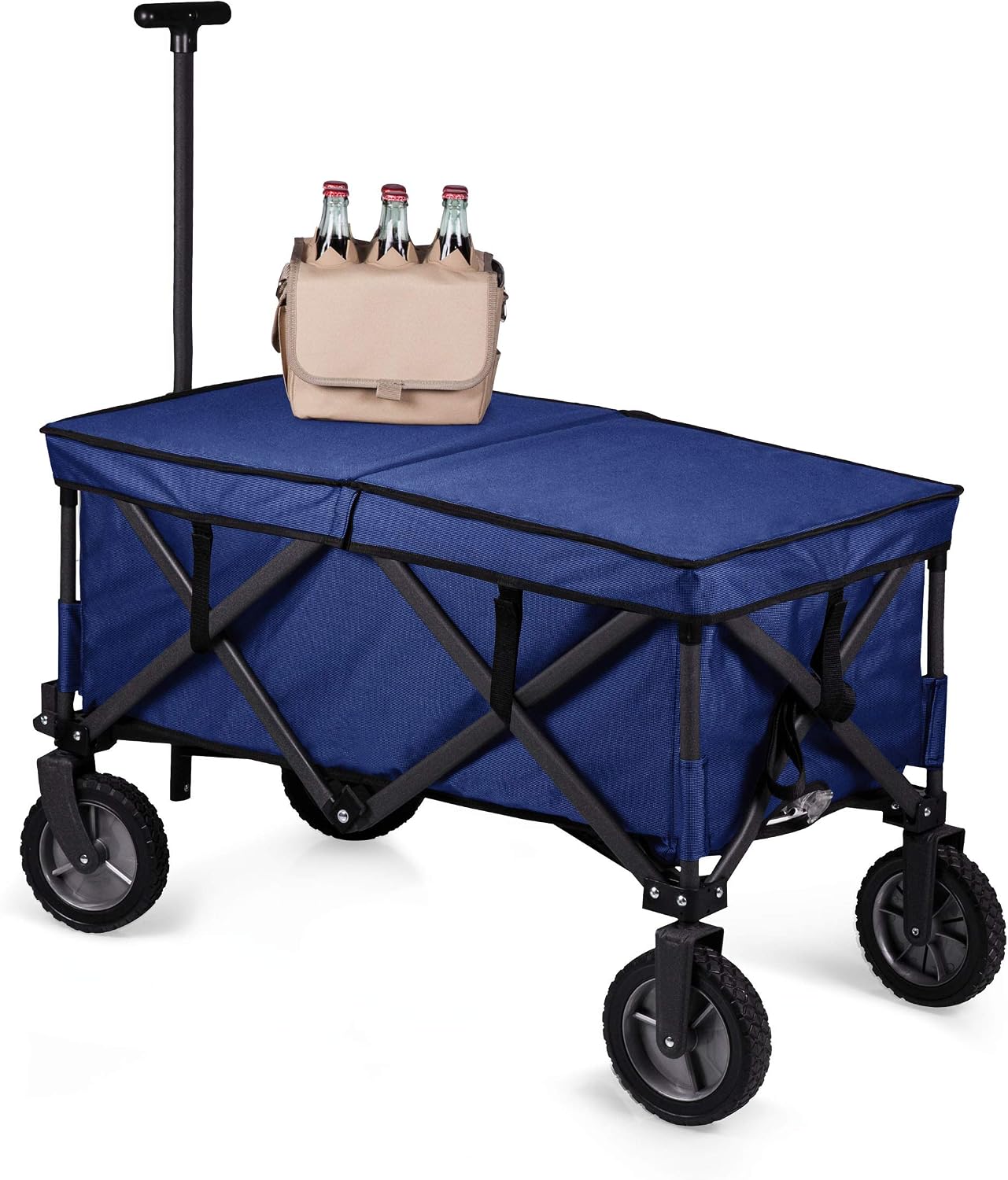 PICNIC TIME Brand Adventure Wagon Elite Folding Wagon With Table Top Lid & Soft Cooler Liner
